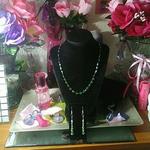 🆕 Peridot Green Rondelle Crystal Glass Beads📿set